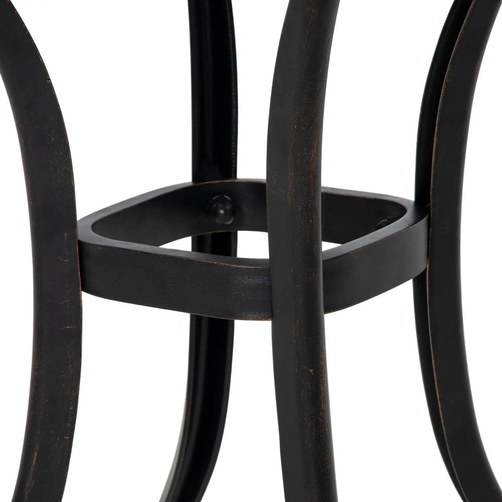 Outsunny Cast Aluminium Bistro Table, Outdoor Square Side Table with Umbrella Hole, Garden Table for Balcony 8