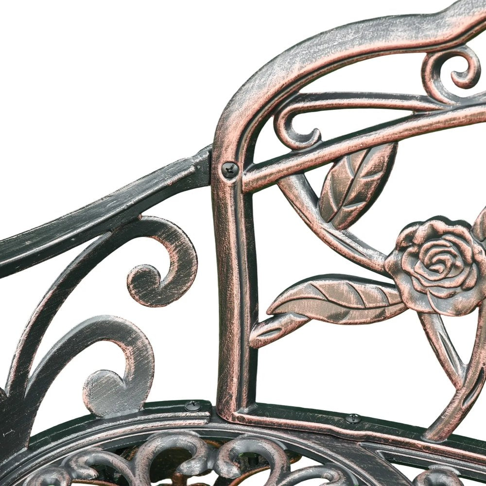 Outsunny Cast Aluminium Garden Bench - Bronze Tone 11