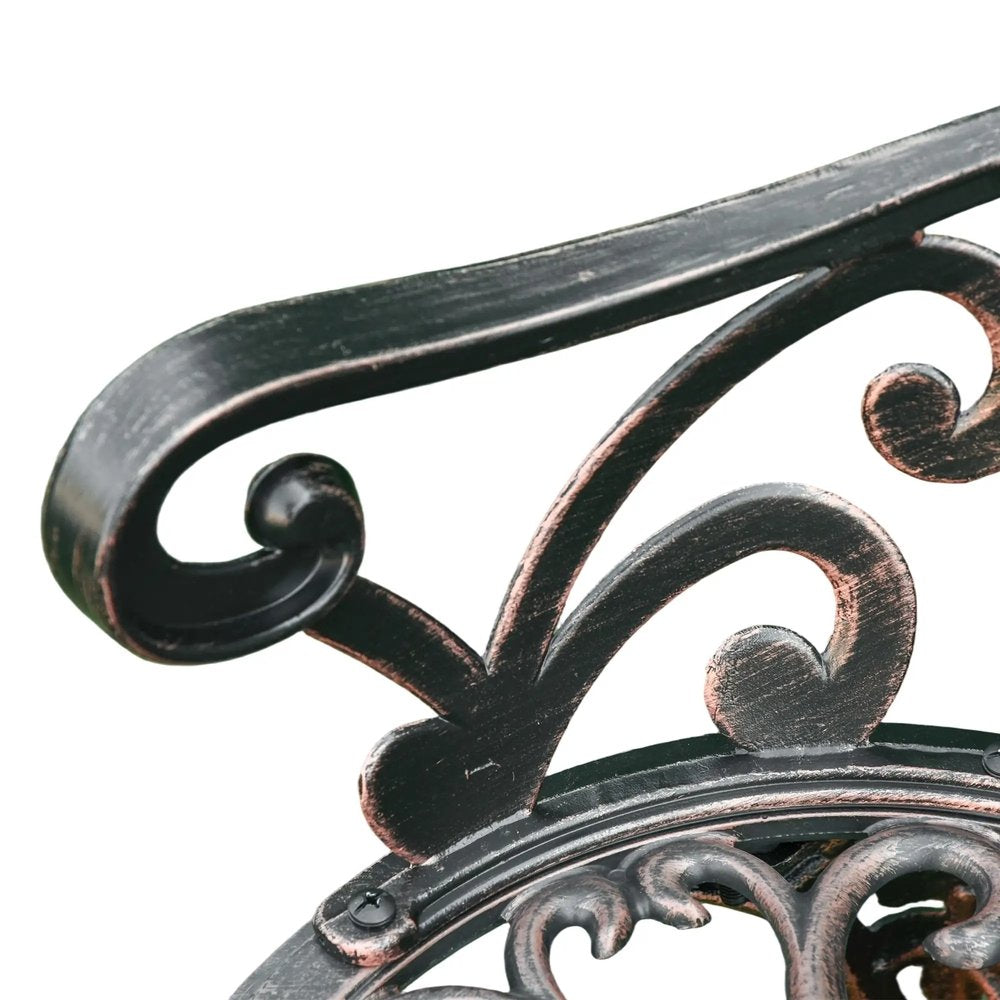 Outsunny Cast Aluminium Garden Bench - Bronze Tone 9