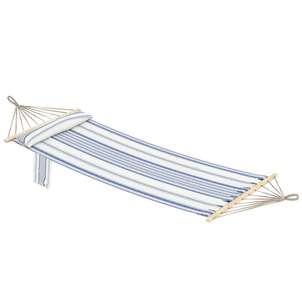 Outsunny Cotton Hammock, Soft Portable Swing Sleeping w/ Headrest & Side Pocket 9