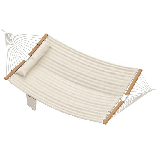Outsunny Double Hammock 2 Person Swing Bed with Spreader Bars, Pillows, Pad, 200 x 140cm 