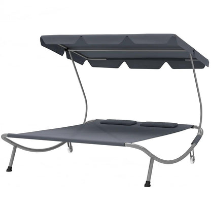 Outsunny Double Outdoor Bed, with Canopy - Light Grey 10