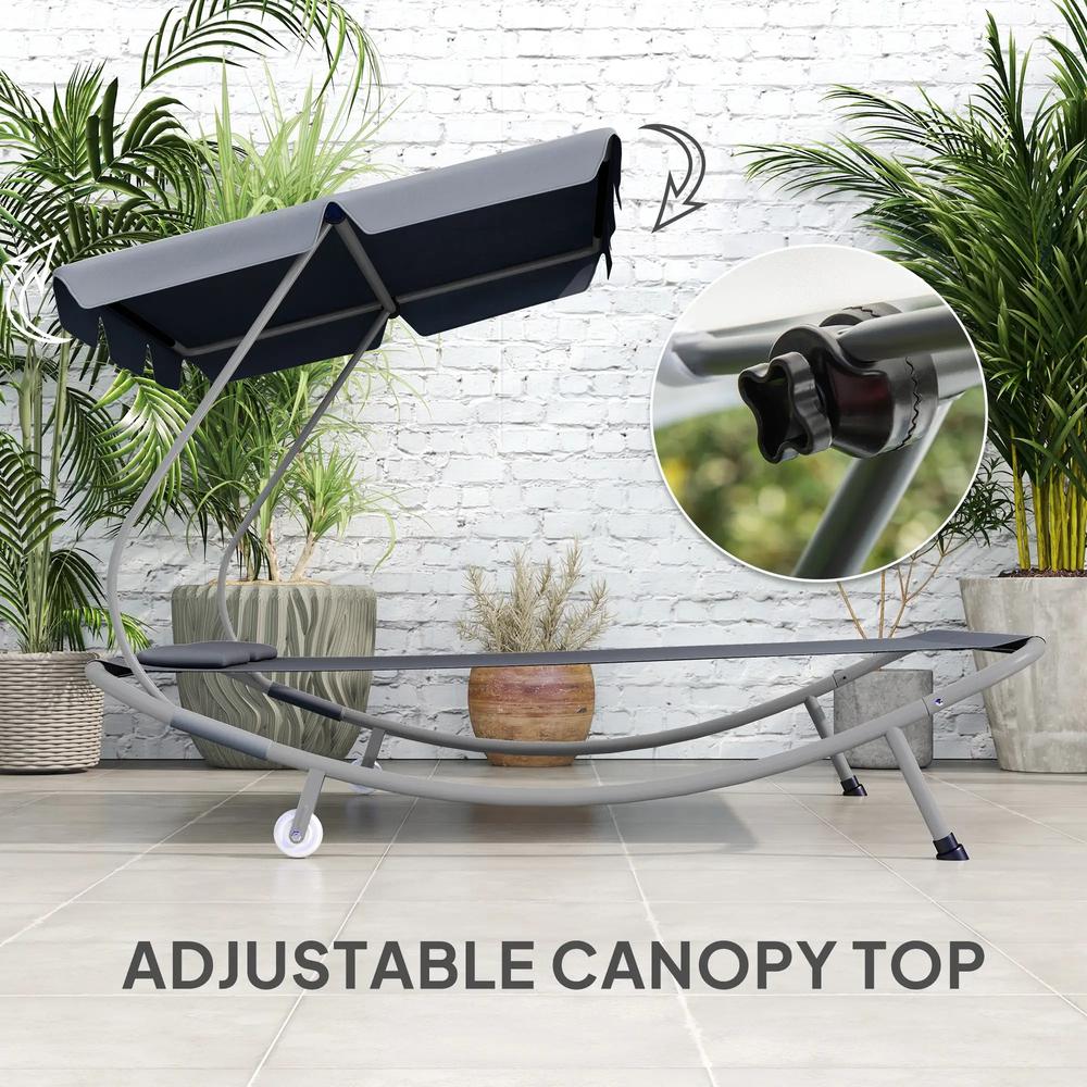 Outsunny Double Outdoor Bed, with Canopy - Light Grey 3