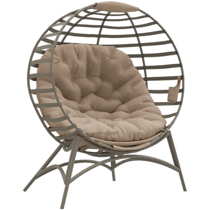 Outsunny Egg Chair with Cushion & Side Pocket