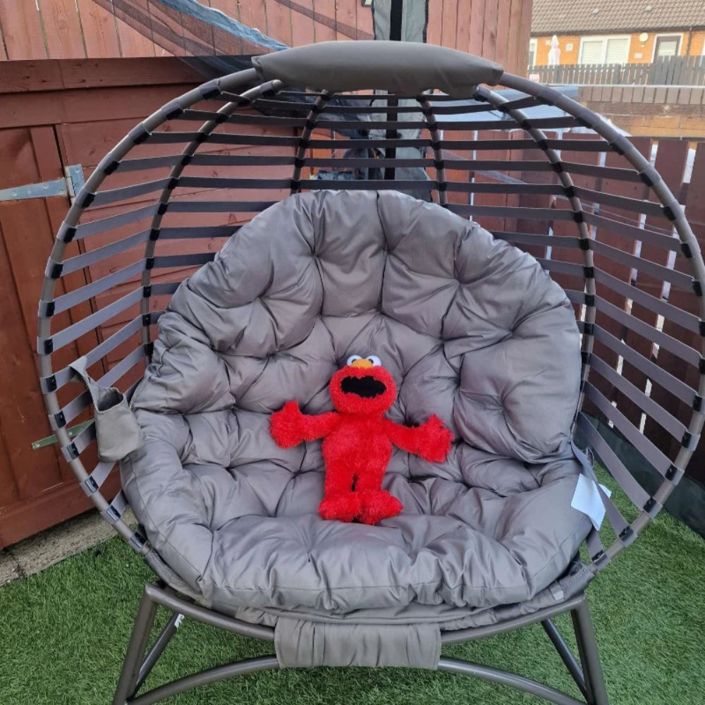 Outsunny Egg Chair with Cushion & Side Pocket
