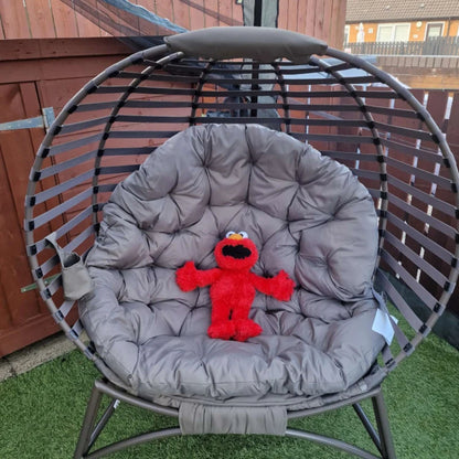 Outsunny Egg Chair with Cushion & Side Pocket