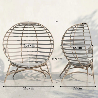 Outsunny Egg Chair with Cushion & Side Pocket