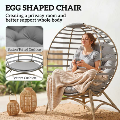 Outsunny Egg Chair with Cushion & Side Pocket