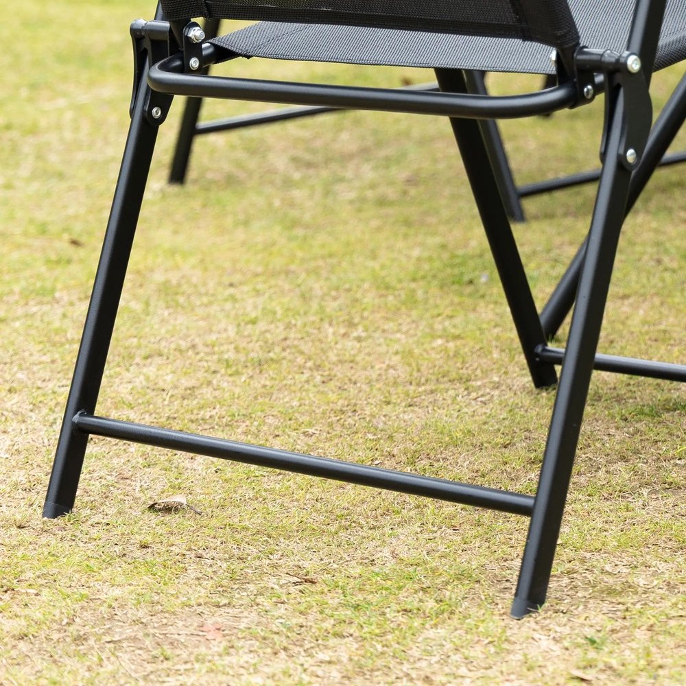 Outsunny Eight-Piece Garden Dining Set, with Chairs, Table and Parasol - Black 9