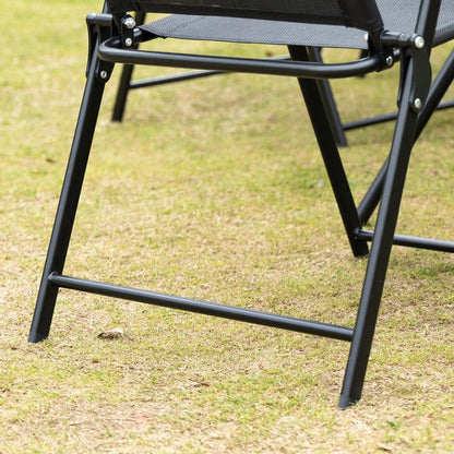 Outsunny Eight-Piece Garden Dining Set, with Chairs, Table and Parasol - Black 9