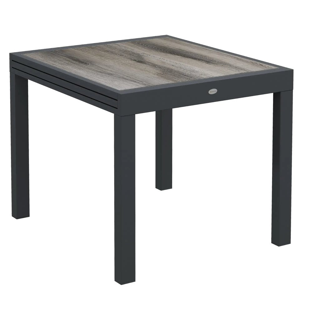 Outsunny Extending Garden Table, Outdoor Dining Table for 6, Aluminium Frame Rectangular Patio Table with Plastic Board Tabletop,80/160L x 80W x 75H cm 10