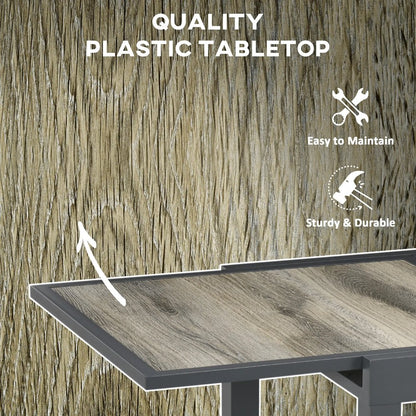 Outsunny Extending Garden Table, Outdoor Dining Table for 6, Aluminium Frame Rectangular Patio Table with Plastic Board Tabletop,80/160L x 80W x 75H cm 16