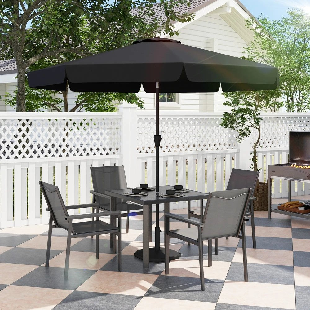 Outsunny Five-Piece Metal Dining Set, with Glass-Top Table 12