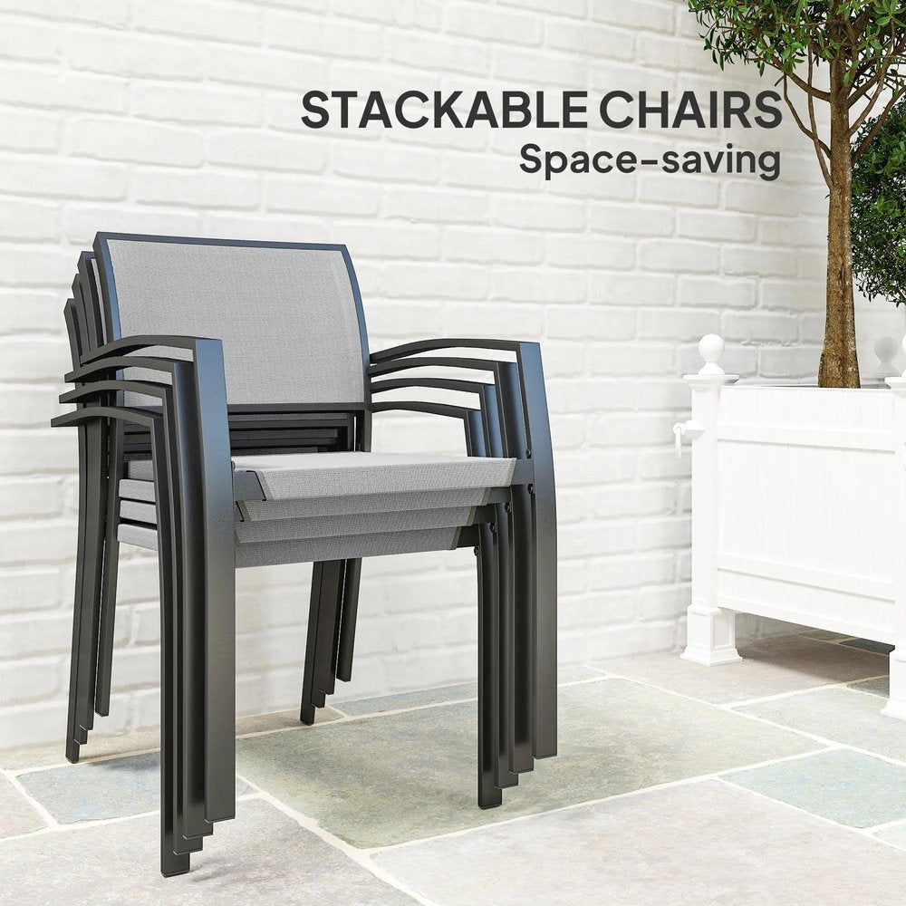 Outsunny Five-Piece Outdoor Garden Dining Set - Grey 3