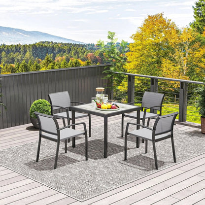 Outsunny Five-Piece Outdoor Garden Dining Set - Grey 8