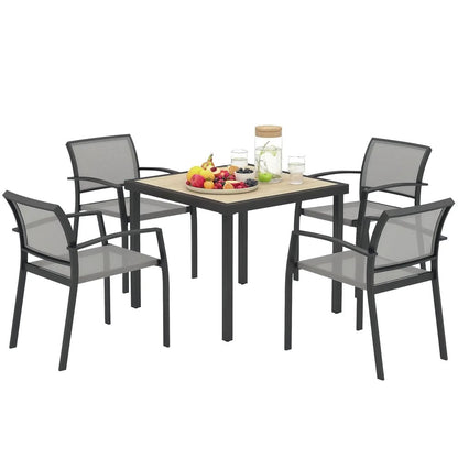 Outsunny Five-Piece Outdoor Garden Dining Set - Grey 9
