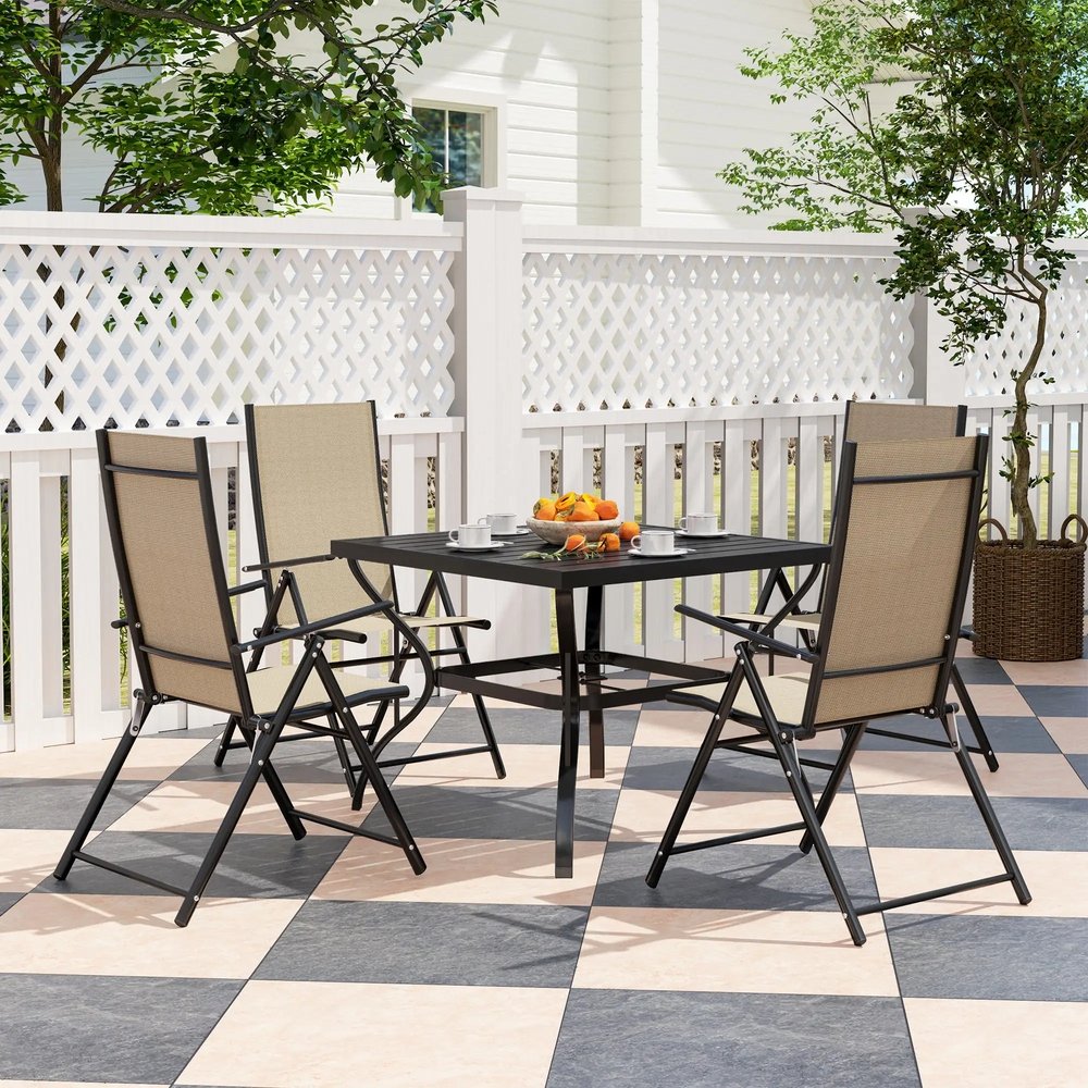 Outsunny Five-Piece Steel Frame Patio Set 12