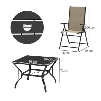 Outsunny Five-Piece Steel Frame Patio Set 13
