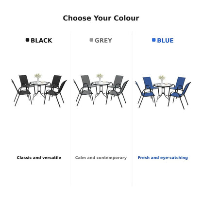Outsunny Five-Piece Steel Patio Set, with Glass-Top Table 33