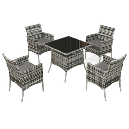 Outsunny Five-Pieces Rattan Dining Set - Mixed Grey