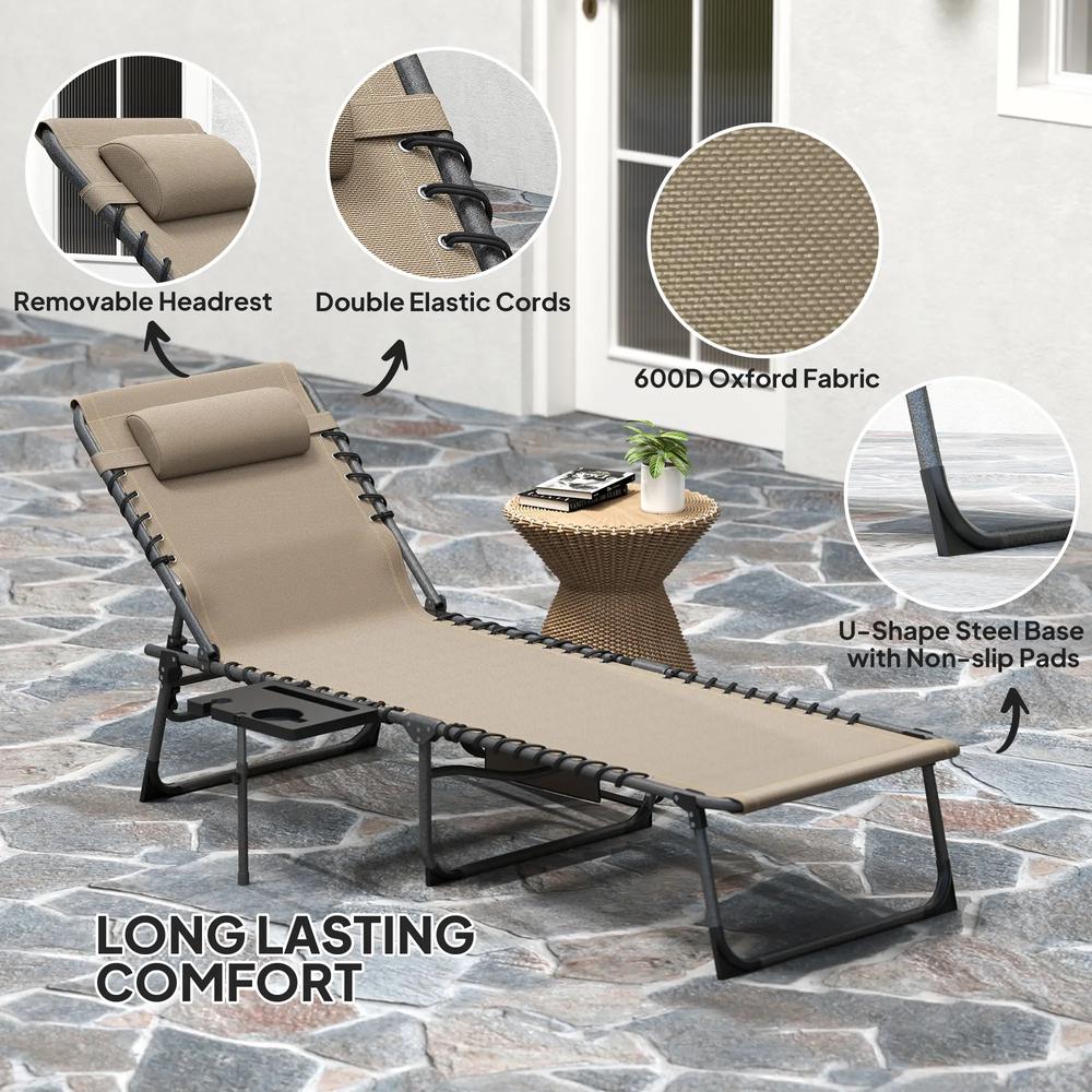 Outsunny Five-Position Reclining Sun Lounger 4