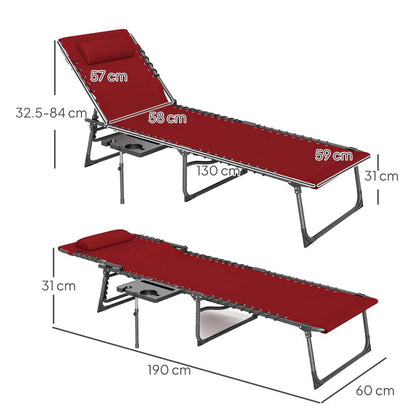 Outsunny Five-Position Reclining Sun Lounger 45