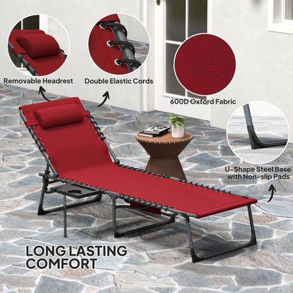 Outsunny Five-Position Reclining Sun Lounger 47