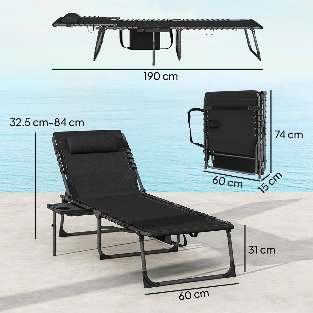 Outsunny Five-Position Reclining Sun Loungers Set of 2 13