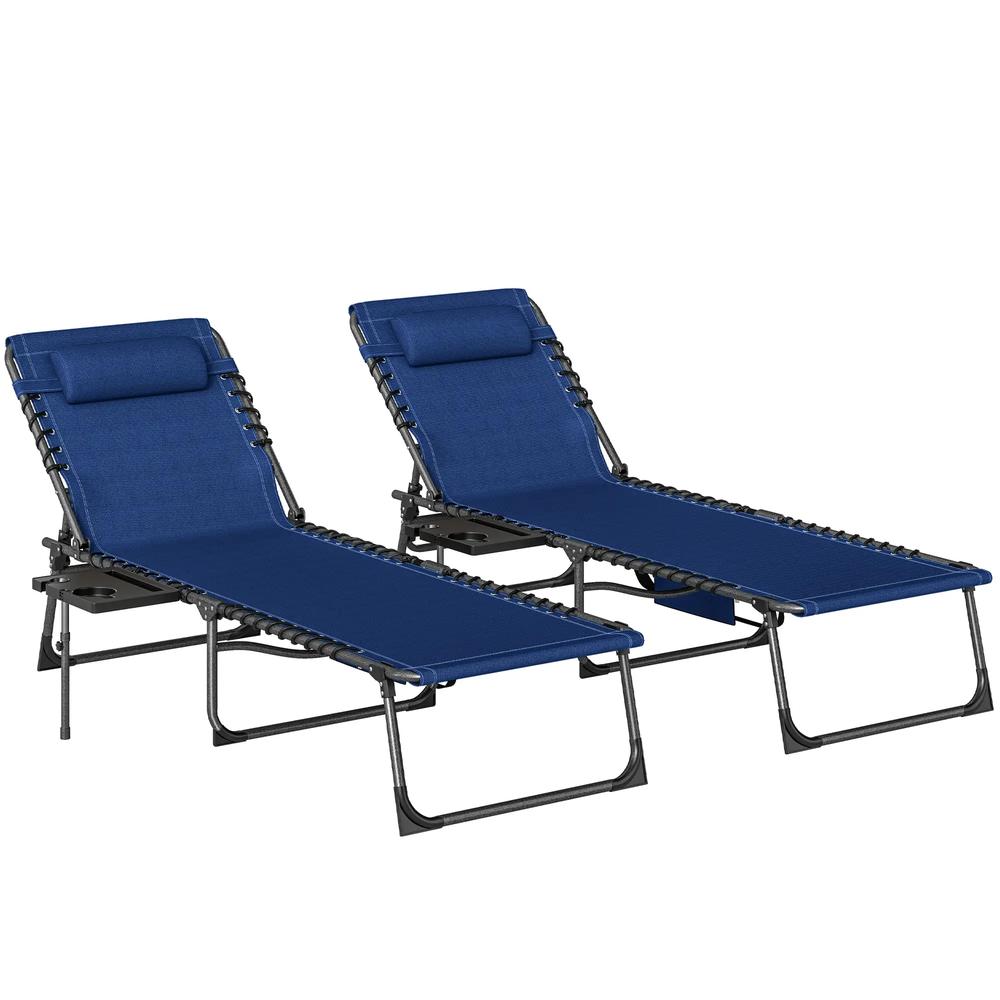 Outsunny Five-Position Reclining Sun Loungers Set of 2 22
