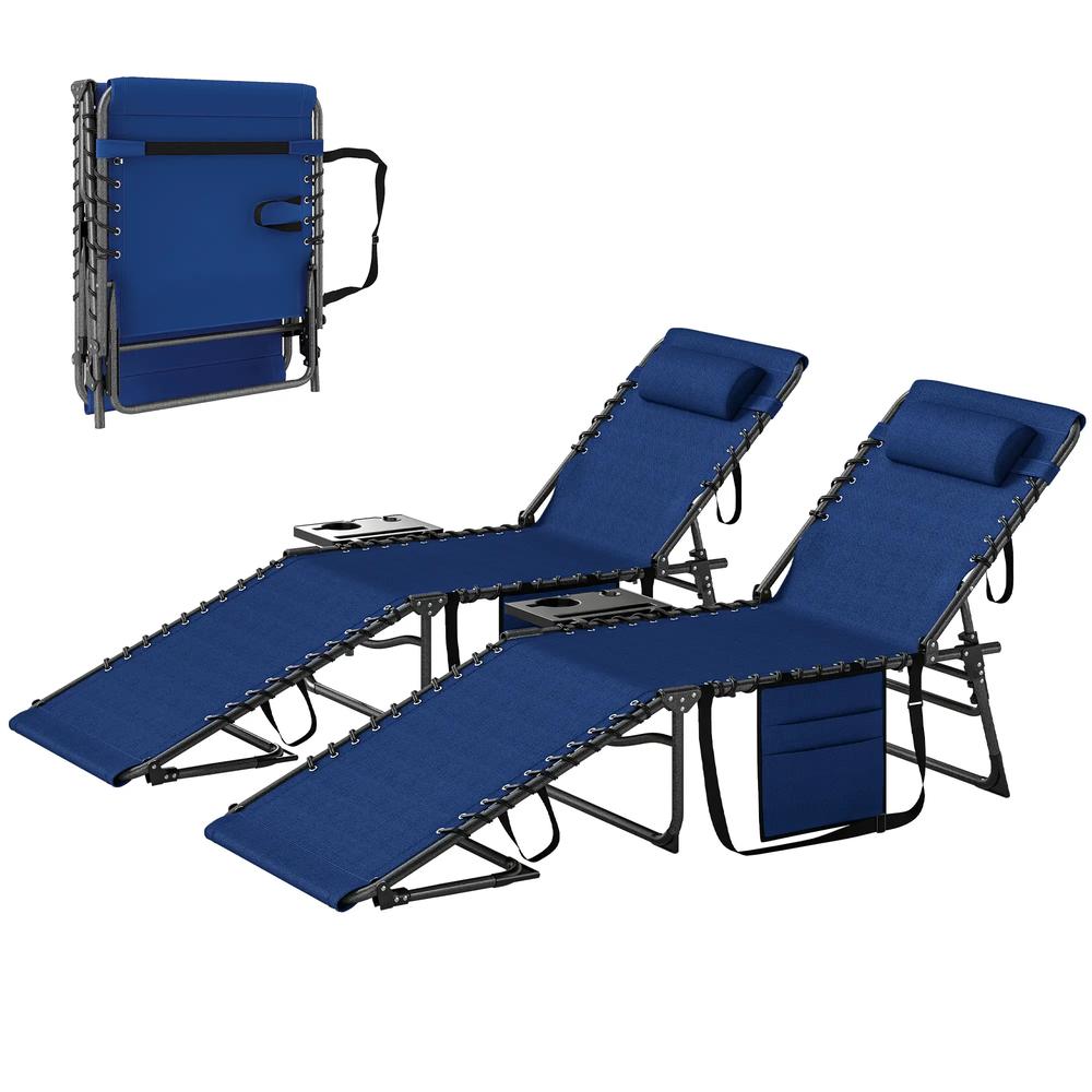 Outsunny Five-Position Reclining Sun Loungers Set of 2 32