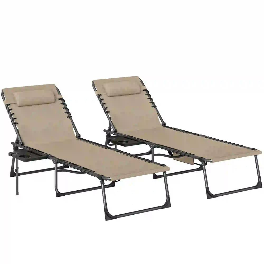 Outsunny Five-Position Reclining Sun Loungers Set of 2 1