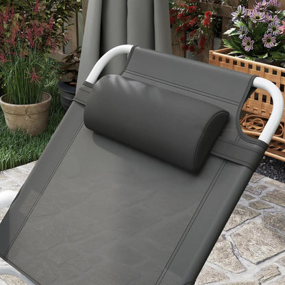 Outsunny Foldable Lounge Chair with 4-Level Adjustable Backrest & Headrest - Charcoal Grey 8