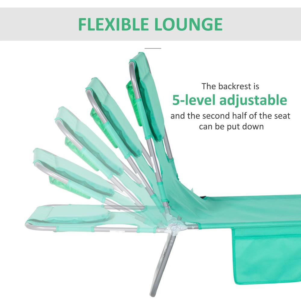 Outsunny Foldable Sun Lounger with Reading Hole 13