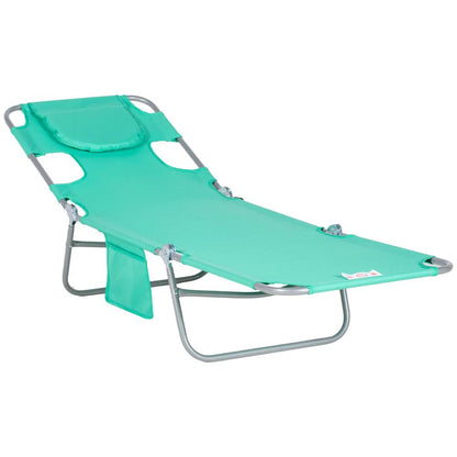 Outsunny Foldable Sun Lounger with Reading Hole 19