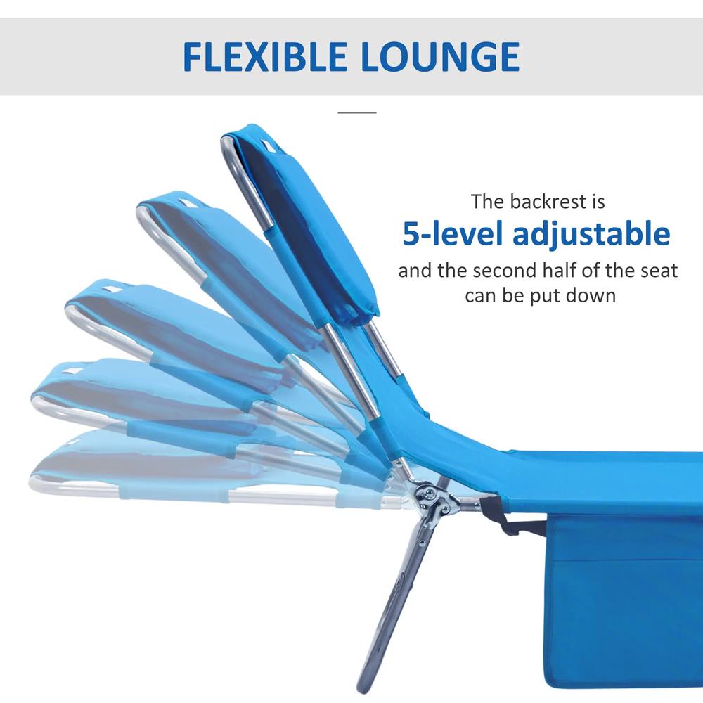 Outsunny Foldable Sun Lounger with Reading Hole 3