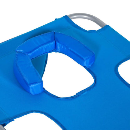 Outsunny Foldable Sun Lounger with Reading Hole 7