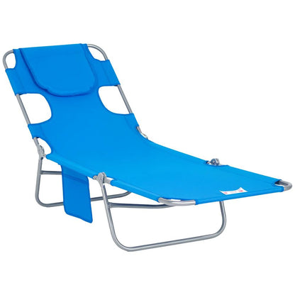 Outsunny Foldable Sun Lounger with Reading Hole 