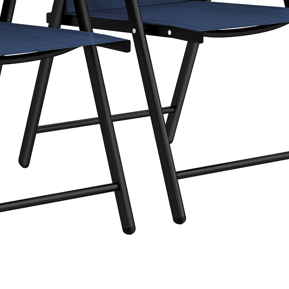Outsunny Folding Garden Chairs Set of 4, Foldable Garden Dining Chairs with High Back, Armrests, Texteline Seat 12