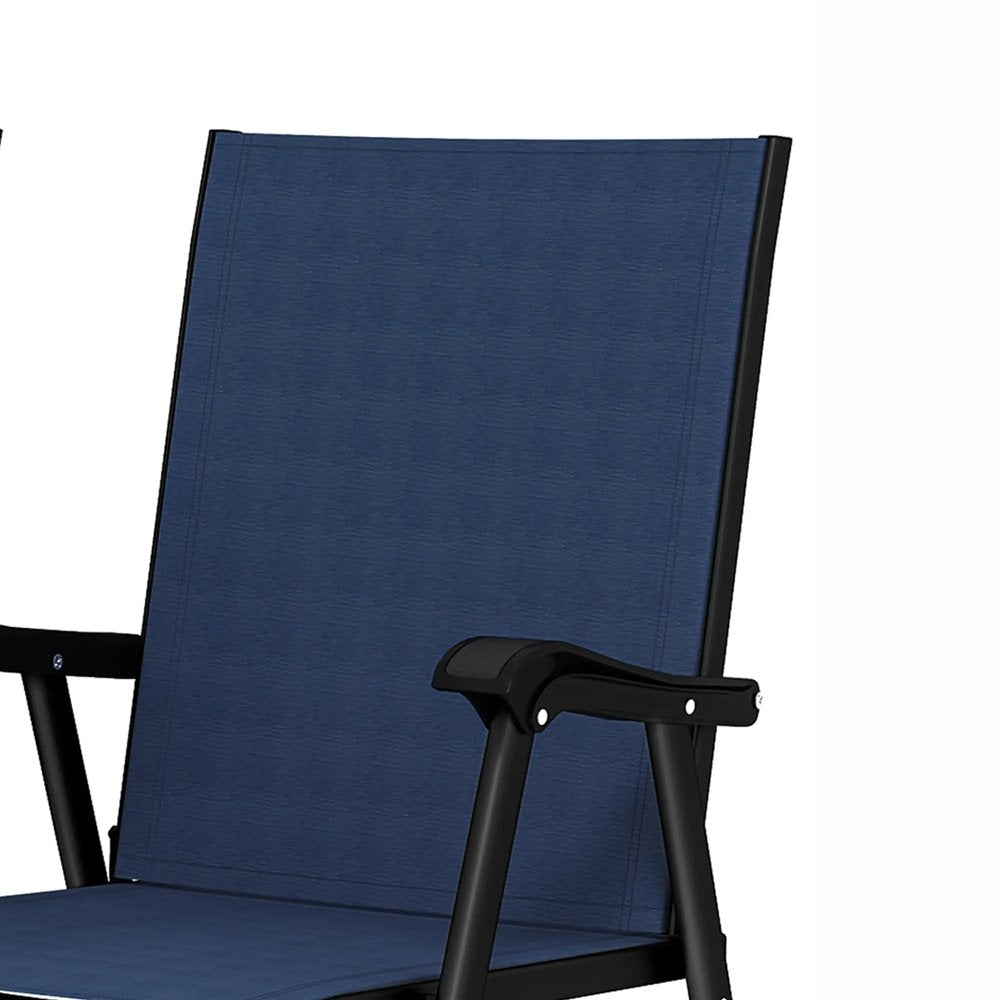 Outsunny Folding Garden Chairs Set of 4, Foldable Garden Dining Chairs with High Back, Armrests, Texteline Seat 9