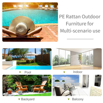 Outsunny Folding Sun Lounger, PE Rattan Garden Lounger Chair with Soft Padded Cushion, Ergonomic Curved Design Sun Bed for Balcony, Garden, Brown