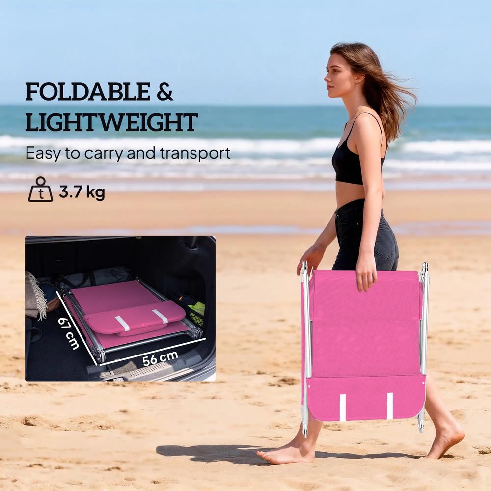 Outsunny Folding Sun Lounger with Head Pillow 15