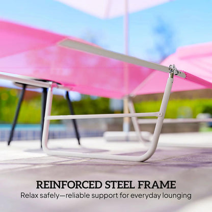 Outsunny Folding Sun Lounger with Head Pillow 16