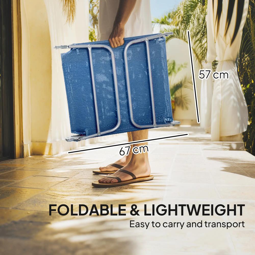 Outsunny Folding Sun Lounger with Head Pillow 5