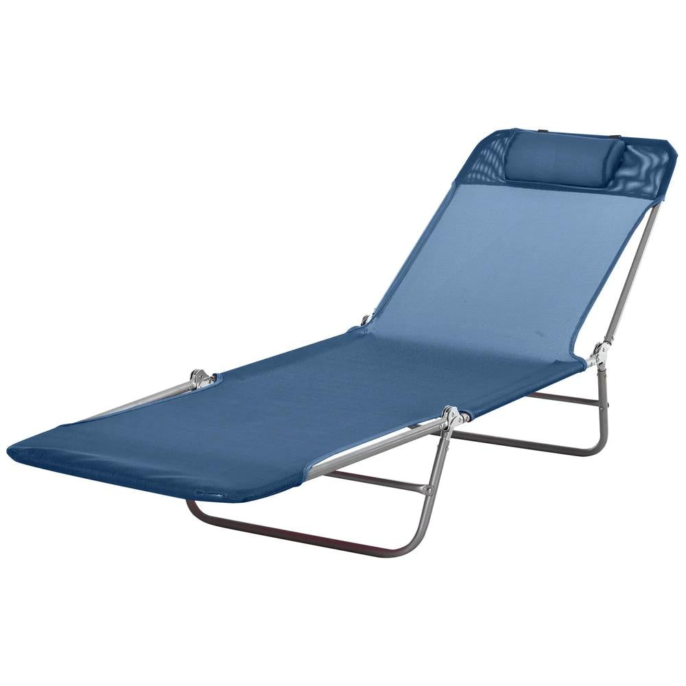 Outsunny Folding Sun Lounger with Head Pillow 9