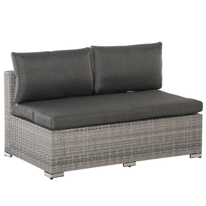 Outsunny Four-Piece Half-Square Rattan Sofa Set - Mixed Grey