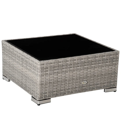 Outsunny Four-Piece Half-Square Rattan Sofa Set - Mixed Grey