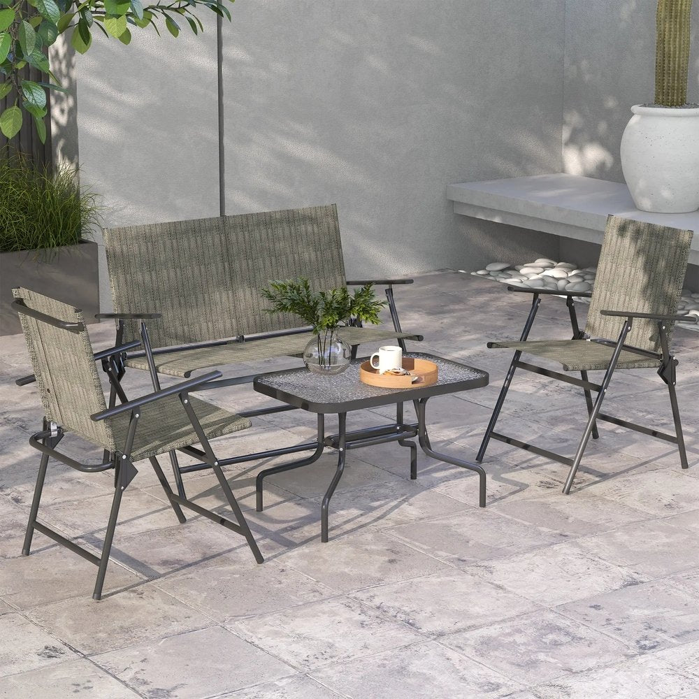 Outsunny Four-Piece Metal Garden Sofa Set 1
