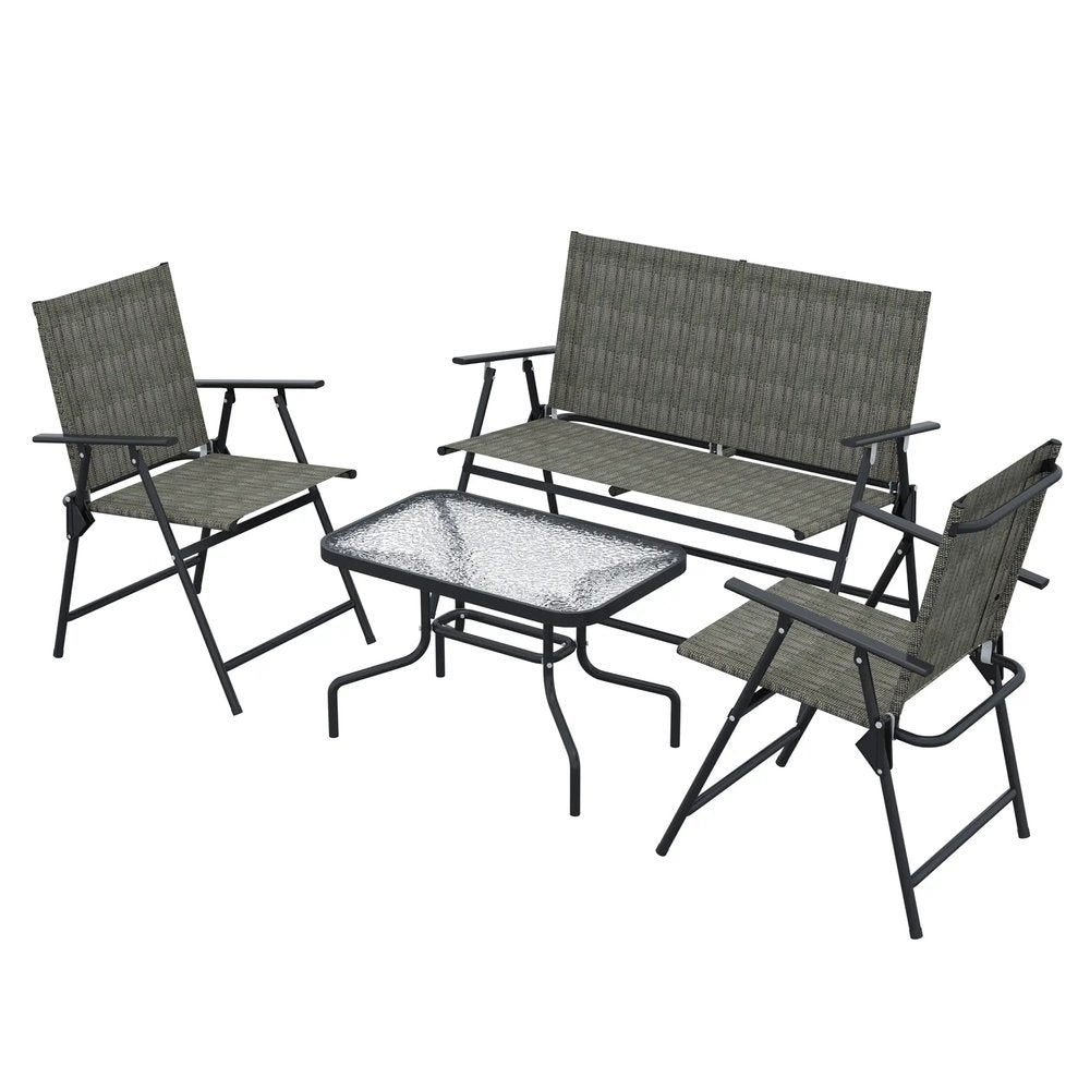 Outsunny Four-Piece Metal Garden Sofa Set 10