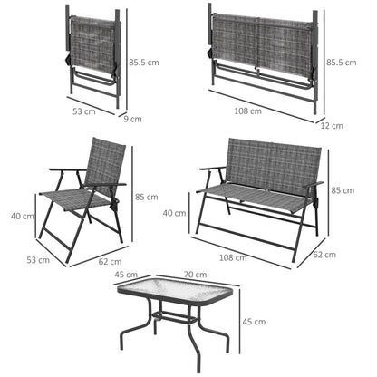 Outsunny Four-Piece Metal Garden Sofa Set 13