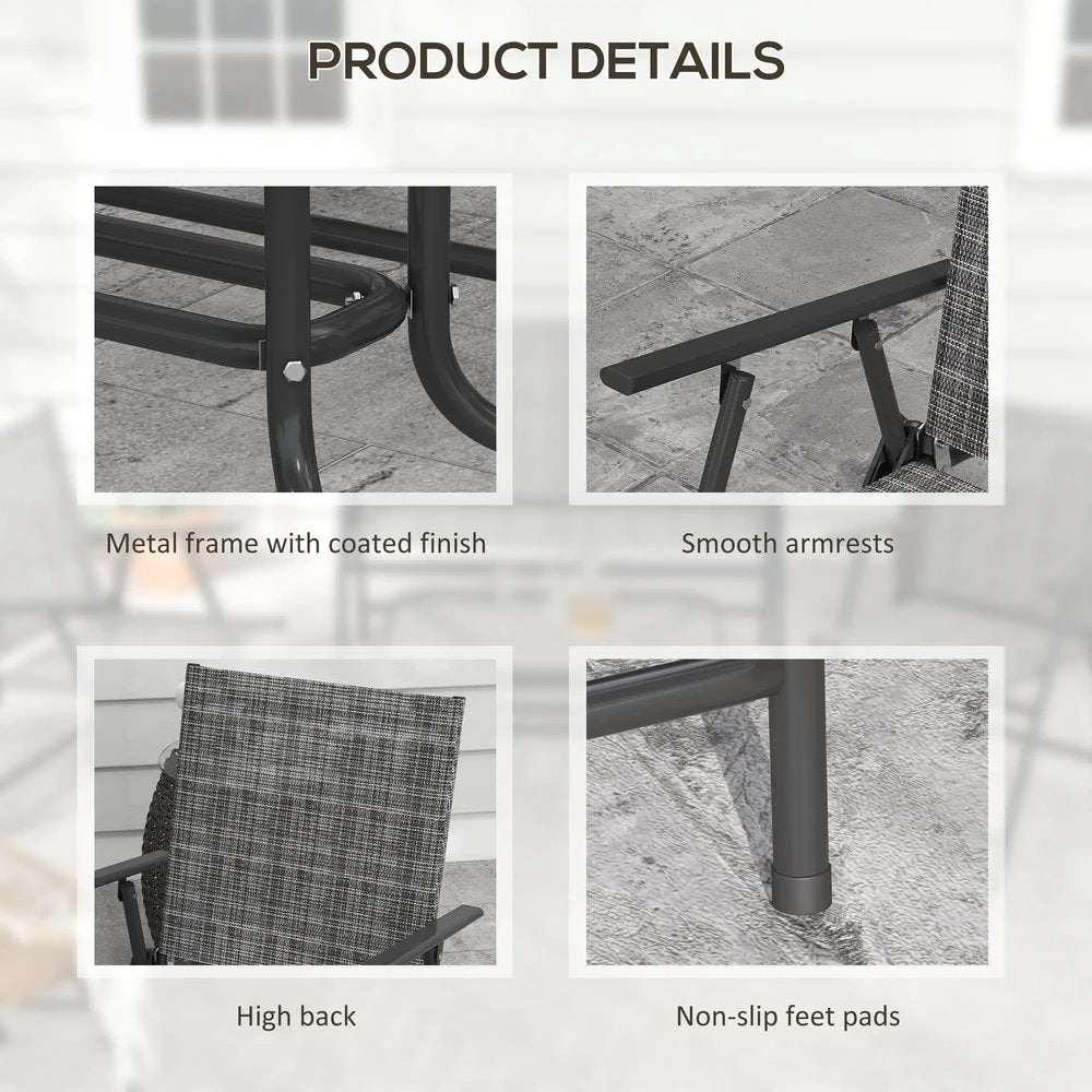 Outsunny Four-Piece Metal Garden Sofa Set 17